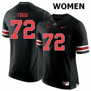 Women's Ohio State Buckeyes #72 Tommy Togiai Black Out Nike NCAA College Football Jersey In Stock EGU7844MJ